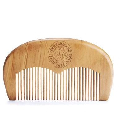Beard Comb - Gentlemans Face Care Club Vegan Friendly Handmade Wooden Comb - Handy Pocket Size For Snag Free Moustache And Beard Care With FREE Storage Bag + Can Be Used With Beard Oil Or Wax