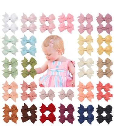 JOYOYO 50 Pcs Baby Hair Clips Small Size 2 Inch Bow Clips for Baby Girl Toddlers Non-Slip Baby Clips Full Ribbon Covered Baby Care Clips Craft Bows Baby Girl Hair Clips - Buy Online on GoSupps.com