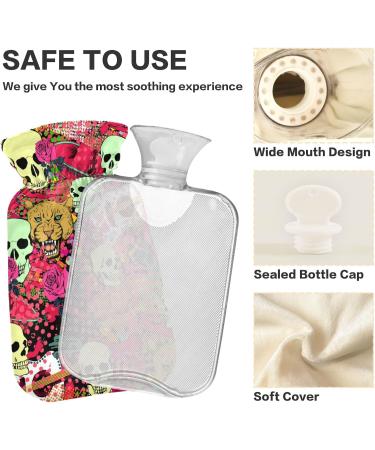 Skull Tiger Rose Hot Water Bottle - 2L for Pain Relief & Cramps | International Shipping - Buy Online on GoSupps.com