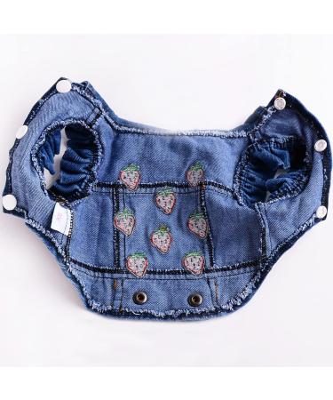 Doggystyle Pet Vests Denim Hoodie Jacket for Small Dogs (S 4-6 lbs) - Strawberry - Buy Online on GoSupps.com