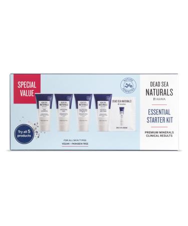 Dead Sea Naturals Starter Kit - Includes Night Cream Facial Cleansing Gel Purifying Mud Mask Broad Spectrum SPF20 Face Moisturizer & Eye Cream Sachet