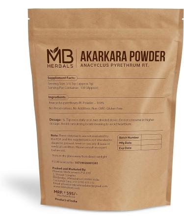 MB Herbals Pure Anacyclus Pyrethrum Root Powder 100g | Akarkara | Spanish Chamomile Longwort Root Powder - Buy Online on GoSupps.com