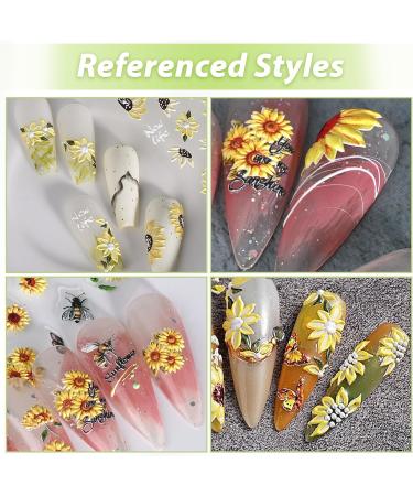 3 Sheets 5D Sunflowers Nail Stickers Summer 5D Embossed Nail Art Decals Self-Adhesive Sunflower Design Nail Art Sticker Manicure Tips DIY Nail Art Nail Decorations for Women Girls - Buy Online on GoSupps.com