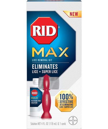 RID MAX Lice Removal Kit - Pesticide Free, Easy-to-Use, 100% Effective - Includes RIDvantage Comb and Solution (4 Ounces) - 2 Piece Set - Buy Online on GoSupps.com