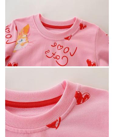 Girls Cotton Sweatshirt for Kids | Casual Long Sleeve Pullover Top | Ages 1-12 Years | 6-7 Years | Cute Cats Design - Buy Online on GoSupps.com
