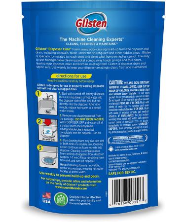 Glisten DP06N-PB Garbage Disposer Foaming Cleaner - Lemon Scent, 4 Uses - Buy Online on GoSupps.com