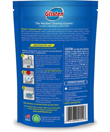 Glisten Garbage Disposal Cleaner & Odor Eliminator - Foaming Action, Lemon Scent - 4.9oz (Pack of 1) - Buy Online on GoSupps.com
