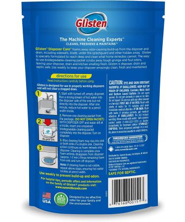 Glisten Garbage Disposer Care Foaming Cleaner - Lemon Scent, 4 Pack - Buy Online on GoSupps.com