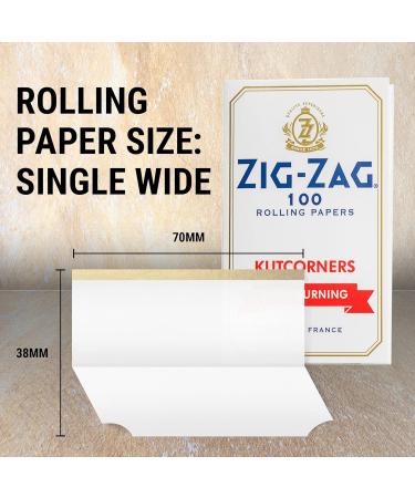 Zig-Zag - Slow Burning Rolling Papers Carton of 25 packs 100 Leafs per Pack Size Single Wide (Regular) (2 Sizes) Available Kut Corners Easy Rolling 100% Natural Gum Arabic No Bleach Authentic (White) - Buy Online on GoSupps.com