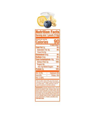 Happy Tot Organics Stage 4 Super Morning Organics Bananas Blueberries Yogurt & Oats + Super Chia 4 Ounce Pouch (Pack of 8) packaging may vary - Buy Online on GoSupps.com