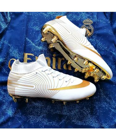 MFSH High Top Soccer Cleats for Men and Women - White | Turf Indoor Youth Football Boots - Buy Online on GoSupps.com
