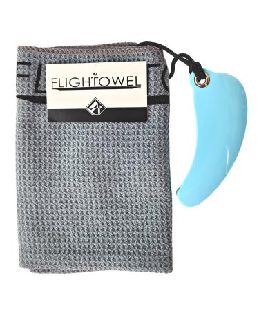 FlighTowel Disc Golf Towel | Microfiber Cloth with Real Innova Destroyer Disc Attached | Resistance Pocket for Disc Golf Warm-up | Prevent Injuries and Gain Strength (Colors Will Vary) Right-Handed