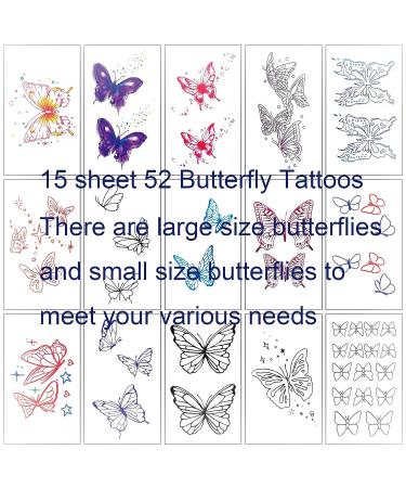 Realistic Butterfly Temporary Tattoos for Women - Long Lasting Fake Tattoo Stickers for Body and Hands - Buy Online on GoSupps.com