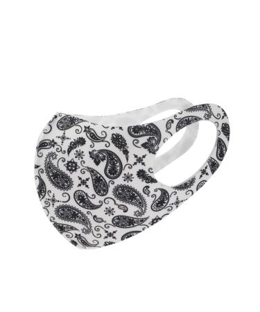 Komonee Face Mask Washable Reusable Paisley Dustproof Cloth Mouth Cover Covering For Men Women Outdoors Indoors Cycling Ski Protection 3 White
