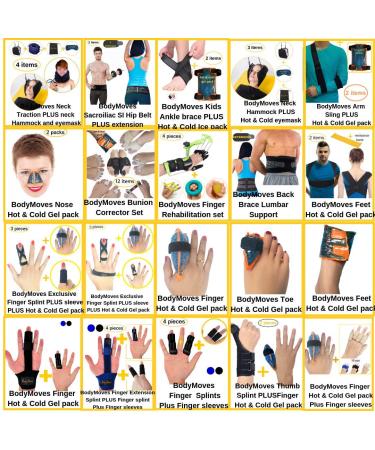 Buy BodyMoves 2 Double-Sided Solid Support Finger Splints & Sleeves - 2020 Edition (Midnight Black) | International Shipping Available - Buy Online on GoSupps.com