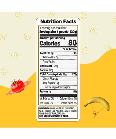 Earth's Best Organic Baby Food Pouches | Stage 2 Fruit & Grain Puree | Apple Peach & Oatmeal | 3.5 oz Pouch (Pack of 12) - Buy Online on GoSupps.com