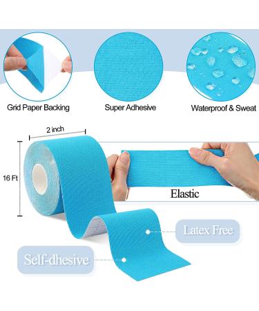 BBTO Waterproof Kinesiology Tape 2 x 16ft - 15 Rolls, Athletic Pain Relief Muscle Tape for Runners, Gym, Sports - Uncut Knee Tape for Elbow, Shoulder, Ankles - 15 Colors - Buy Online on GoSupps.com