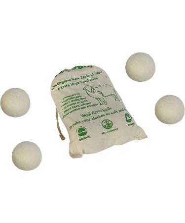 X-Large Natural Wool Dryer Balls - Pack of 6 | Fabric Softener for Wrinkle Reduction and Reusable - Buy Online on GoSupps.com