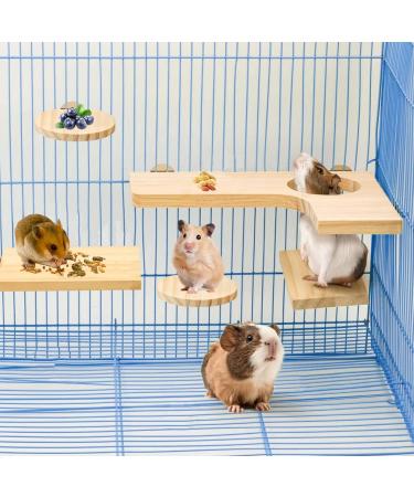 Shop Wangdu 5-Piece Hamster Accessories Set - Natural Wood Toys for Hamsters Guinea Pigs & Mice | DIY Cage Decor & Bird Seating Platform - Buy Online on GoSupps.com