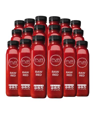 PUR Cold-Pressed Juice Raw Red 18 Pack Apple Carrot Cucumber Lemon Ginger & Beetroot Juice Nourishing Drink Supports Wellness Digestion & Cleanse Days Raw Pressed at Source