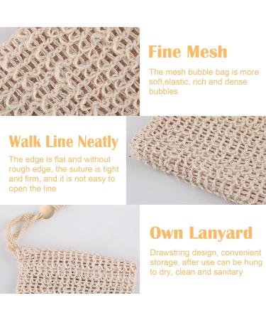4-Pack Sisal Soap Bags | Natural Beige Soap Sacks for Bath & Travel | Eco-Friendly Massage Soap Holders - Buy Online on GoSupps.com