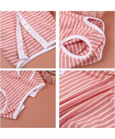 WLLHYF After Surgery Dog Recovery Onesie Comfortable Puppy Post Neuter Surgery Shirt Cone Alternative Wound Protective Body Suit Clothes for Large Small Dogs (Pink White Stripe) (Small) - Buy Online on GoSupps.com