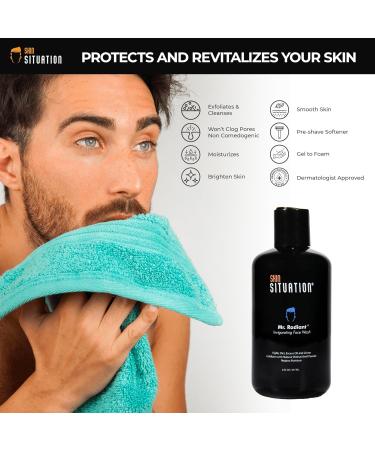 Mr. Radiant Daily Face Wash | Deep Cleansing Exfoliator for Men | Natural Hydrating Facial Cleanser - Prevents Breakouts 8oz - Buy Online on GoSupps.com