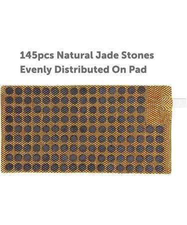 GOQOTOMO Jade Stone Weighted Heating Pad - Fast Heat for Shoulder and Back Pain Relief - 12 Heat Levels, 8 Timers - 145pcs Jade Stones - Size 24 X 12 (Golden) - JS001 - Buy Online on GoSupps.com