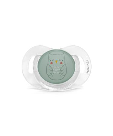 Suavinex Bonhomia Flat Owl Green 0-6m Silicone Pacifier SXSBA1079099