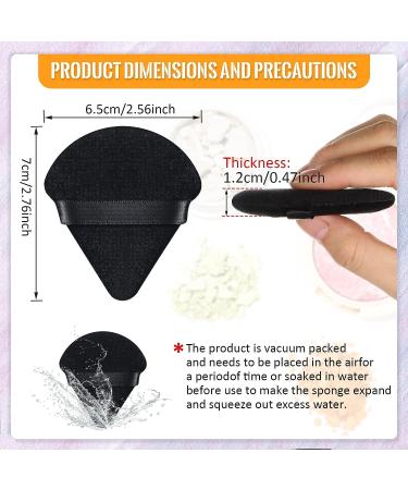 100pcs Black Triangle Powder Puffs - Soft Makeup Sponge for Loose Mineral Body Powder - Velour Cosmetic Foundation Tools - Buy Online on GoSupps.com