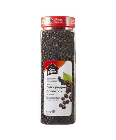 Club House Quality Natural Herbs and Spices Whole Black Pepper 575g