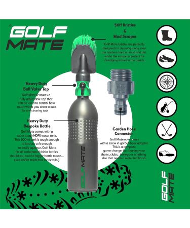 Golf Mate - Ultimate Cleaning Kit for Golf Shoes Clubs & Outdoor Gear - Easy-to-Use Garden Hose Compatibility - Heavy-Duty 500ml Bottle Waterproof Bag & Microfiber Cloth - Buy Online on GoSupps.com