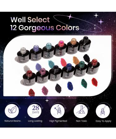 Supwee Reflective Glitter Gel Nail Polish Set 12 Colors Shiny Disco Gel Polish Sparkling Glitter Holographic Nail Polish Soak Off UV Gel Manicure Kit Nail Art Salon - Buy Online on GoSupps.com