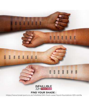 L'Or al Paris Liquid Foundation Full Coverage Lasting Wear With Vitamin C and SPF 25 Infallible 32H Fresh Wear 120 Vanilla (Pack of 5) 120 30 ml (Pack of 5) - Buy Online on GoSupps.com