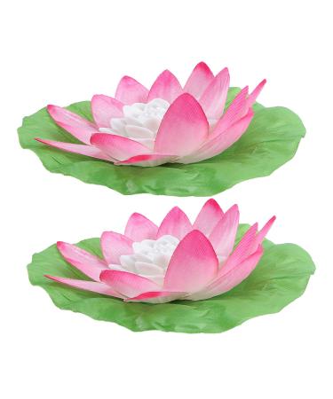 2pcs Artificiales para Plants Decor LED Flower Night Lamp Solar Floating Pool Lights Festival Water Light Pink Light Night Light Krathong Lily LED (Pink)
