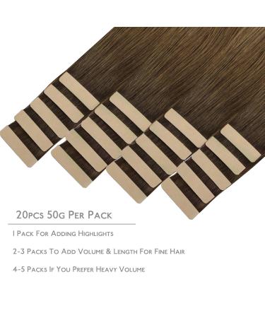 Buy If-alife Real Hair Tape Extensions - 20Pcs 50g 40cm Ombr Walnut Brown to Ash Brown & Blonde - Silky Straight Invisible Skin Weft | International Shipping Available - Buy Online on GoSupps.com