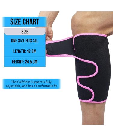 Neoprene Calf Sleeve Support for Shin Splints - 360 Relief for Pain in Cycling, Running, and More | Black/Pink with Mesh Bag - Buy Online on GoSupps.com