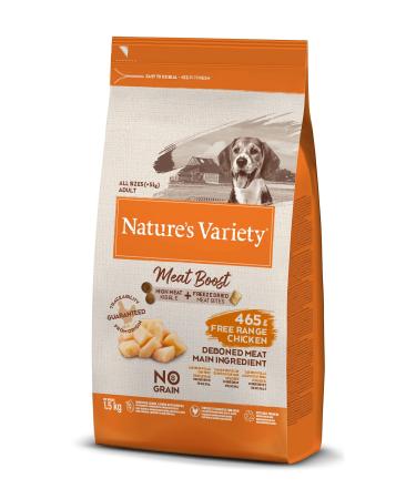 Nature's Variety Meat Boost Complete Dry Food Free Range Chicken for Adult Dogs - 1.5 Kg 1.5 kg (Pack of 1)