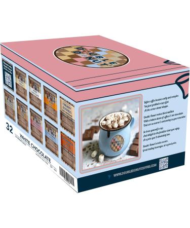 Lot de 32 paquets de m lange de chocolat chaud blanc avec double beignet m lange de cacao chaud blanc aromatis  - Buy Online on GoSupps.com