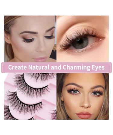 Buy 10 Pairs 3D Natural Wispy Cat Eye Mink Lashes - Fluffy & Thick False Eyelashes (W55) | International Shipping - Buy Online on GoSupps.com