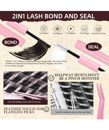 DIY Self Adhesive Eyelashes - 120 Pcs Lash Clusters & 3D Angel Wing Lashes Kit - Easy Apply Reusable D Curl 12-18mm | International Shipping - Buy Online on GoSupps.com
