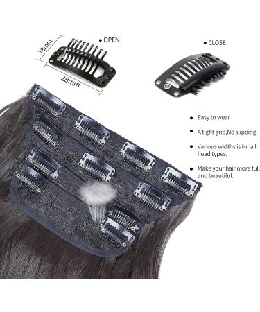 Curly Synthetic Hair Extensions Clip in 20 Inches - Black Brown - 4PCS Wavy Hair Pieces for Women - Buy Online on GoSupps.com
