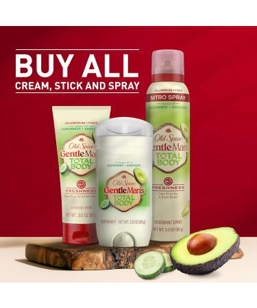 Old Spice Whole Body Deodorant for Men Total Body Deodorant Cucumber + Avocado Aluminum Free Deodorant Spray for 24/7 Freshness // Dermatologist Tested Whole Body Deodorant 3.5 oz - Buy Online on GoSupps.com