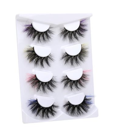 HeyAlice 5D Colored Mink Wispy Cat Eye Lashes Pack - 4 Colors Mixed for Daily & Party - Yellow & More | Cosplay False Eyelashes - Buy Online on GoSupps.com