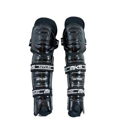 MyLEC MK5 Street/Dek Shin Pad Lightweight & Durable Hockey Accessories 360 Velcro Straps Hard Front Shells Breatahable Material Metatarsal Padding Ice Hockey Shin Guards Foam Rubber 15 '' Black