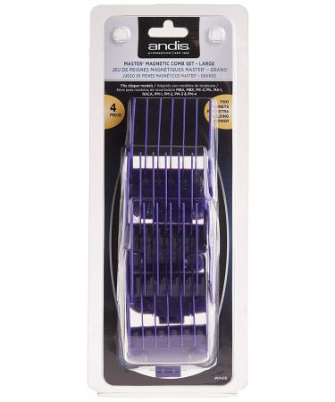 Andis 01415 Master Dual Magnet 4-Comb Set for MBA, MC-2, ML, PM-1, PM-4 - Purple - Buy Online on GoSupps.com