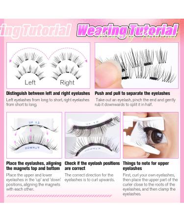 Buy Magnetic Eyelashes Kit - Natural Wispy No Glue - 2 Pairs with Applicator - Easy Wear False Lashes - Buy Online on GoSupps.com