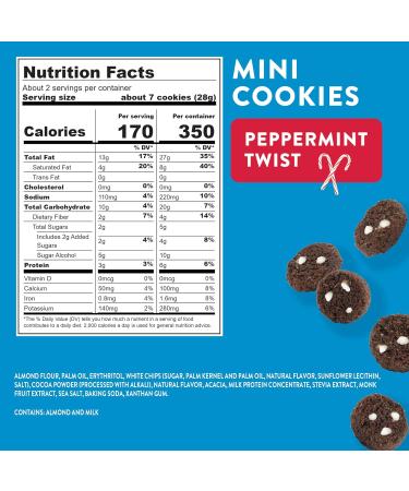 HighKey Seasonal Peppermint Cookies - Low Carb, Low Sugar, Gluten Free, Grain Free, Keto Snack - Diet Friendly Sweets - 2 Ounce (Pack of 3) - Buy Online on GoSupps.com