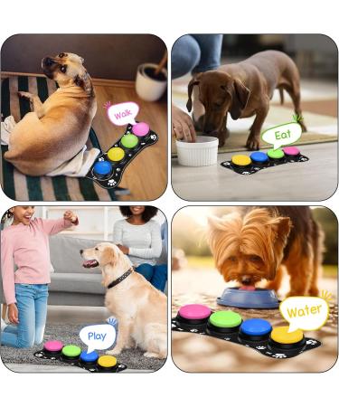 Reaque Buzzer for Dogs - Pack of 4 Interactive Sound Buttons with Recording Function for Training & Communication - Buy Online on GoSupps.com