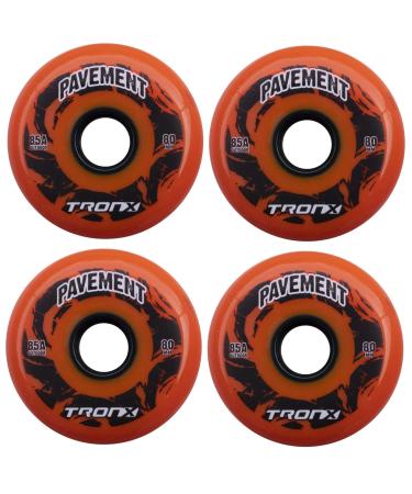 TronX Outdoor Asphalt Pavement 85A Inline Roller Hockey Wheels 4 Pack | 59mm, 68mm, 72mm, 76mm, 80mm Sizes Hi-Lo